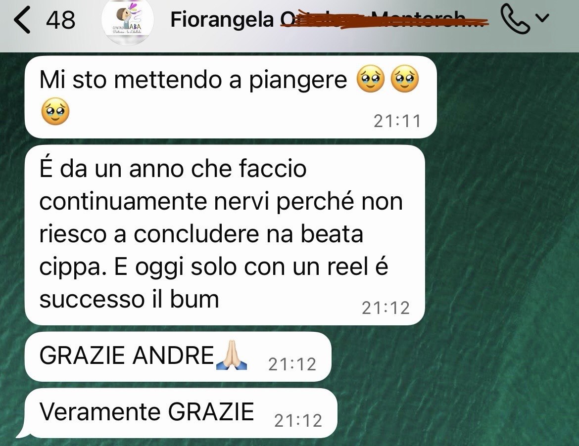 Messaggio di Fiorangela: con un solo reel i contenuti hanno avuto una grande visibilità